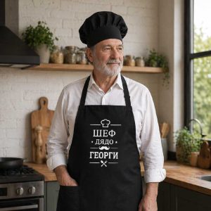 Персонализирана готварска престилка с послание и име