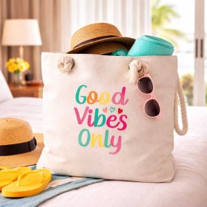 Плажна чанта „Good Vibes Only“